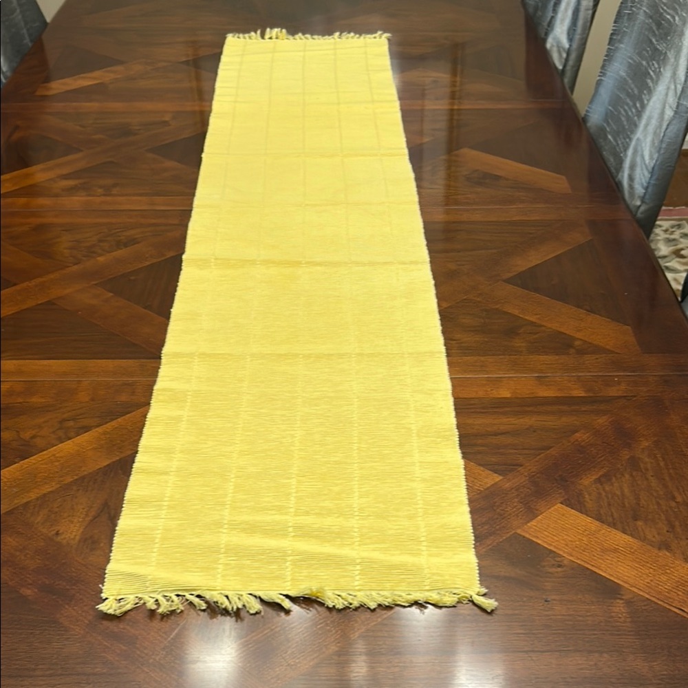 Source Unknown Yellow Table Runner
